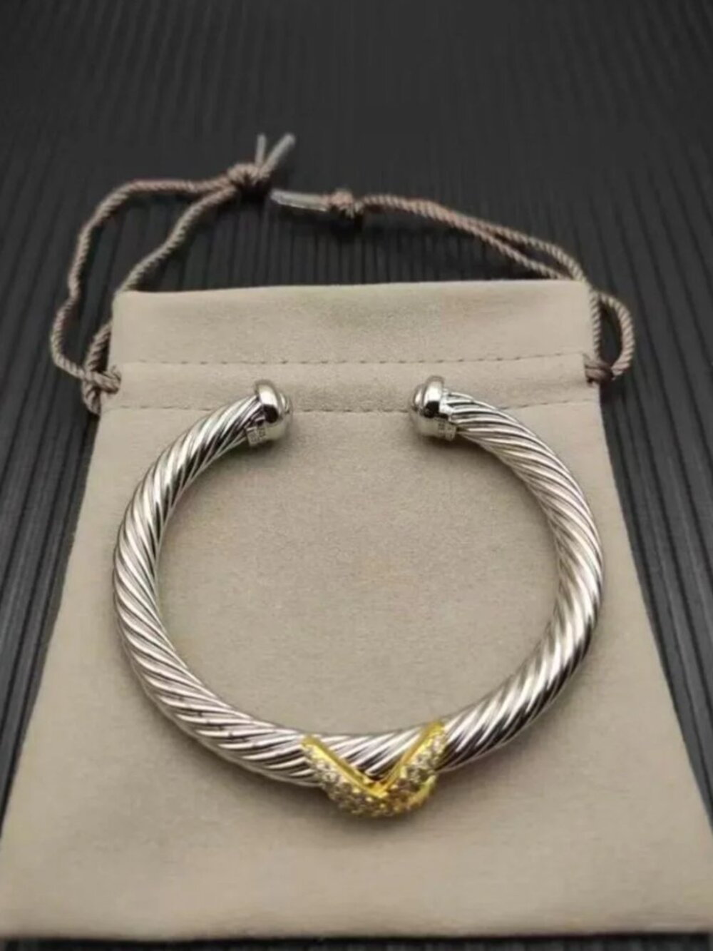 ✨ David Yurman Silver 7mm Single X Bracelet